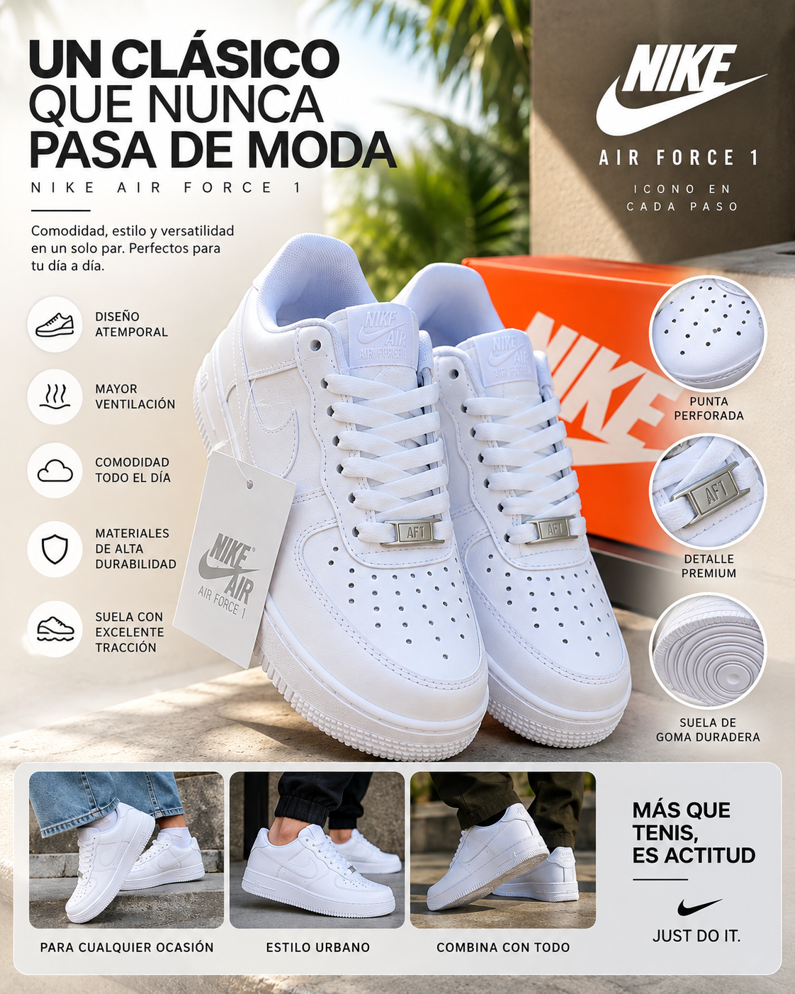Tenis Nike Air Force One  calidad g5