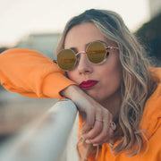 Lentes de Sol Metal Steampunk para Hombre y Mujer Moda Redondos Vintage Alta Calidad UV400